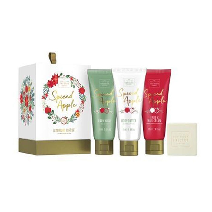 ЛУКСОЗЕН ПОДАРЪЧЕН КОМПЛЕКТ ЯБЪЛКОВ ПАЙ / SCOTTISH FINE SOAPS LUXURIOUS GIFT SET SPICED APPLE