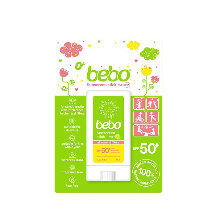 СЛЪНЦЕЗАЩИТЕН МИНЕРАЛЕН СТИК SPF50+ 15 г / BEBO SUNSCREEN STICK SPF50+