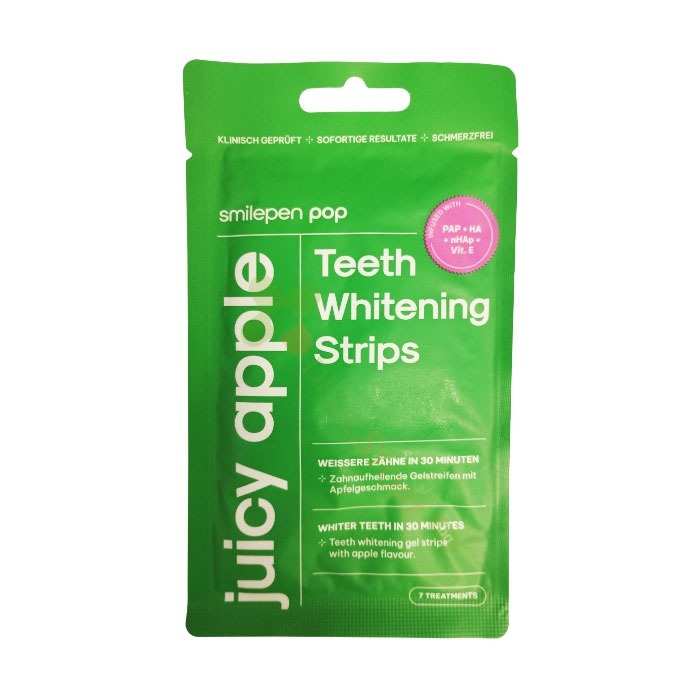 ИЗБЕЛВАЩИ ЛЕНТИ ЗА ЗЪБИ ЯБЪЛКА 7 броя / SMILEPEN POP WHITENING STRIPS JUICY APPLE