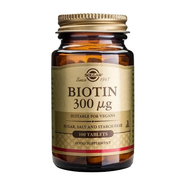 СОЛГАР БИОТИН таблетки 300 мкг. 100 броя / SOLGAR BIOTIN