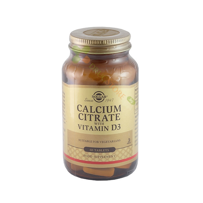 СОЛГАР КАЛЦИЕВ ЦИТРАТ + ВИТАМИН D3 таблетки 60 броя / SOLGAR CALCIUM CITRATE + VITAMIN D3