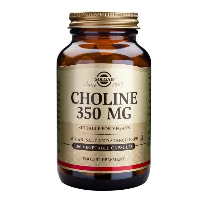 СОЛГАР ХОЛИН капсули 350 мг. 100 броя / SOLGAR CHOLINE