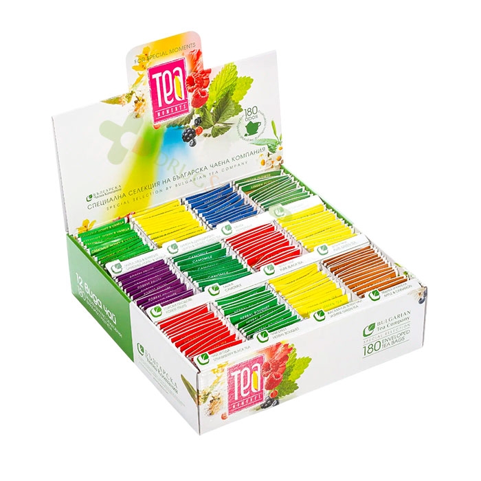 СПЕЦИАЛНА СЕЛЕКЦИЯ 12 ВИДА ЧАЙ филтър 180 броя / BULGARIAN TEA COMPANY SPECIAL SELECTION TEA BOX tea bags
