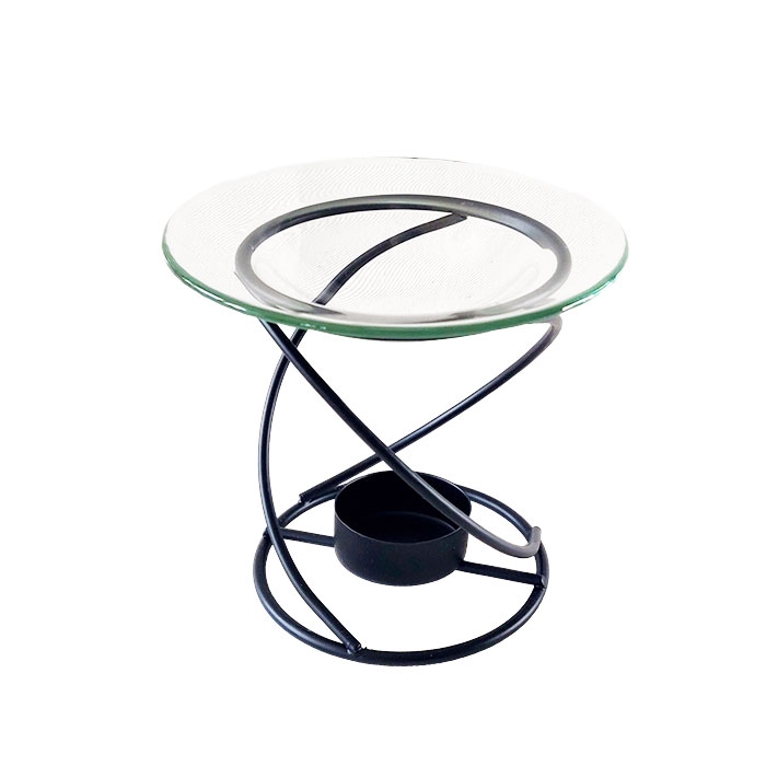 СПИРАЛОВИДЕН МЕТАЛЕН СВЕЩНИК С КУПА ЗА ВОДА / SPIRAL METAL CANDLEHOLDER WITH WATER BOWL