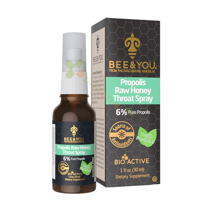 СПРЕЙ ЗА ГЪРЛО СЪС СУРОВ МЕД И ПРОПОЛИС 30 мл / BEE &amp; YOU PROPOLIS RAW HONEY THROAT SPRAY