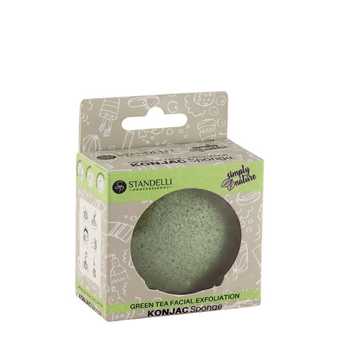ГЪБА КОНДЖАК С ЗЕЛЕН ЧАЙ / STANDELLI GREEN TEA INFUSED KONJAC SPONGE