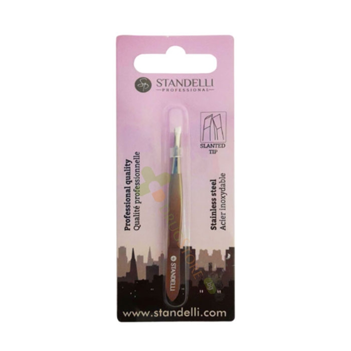СТАНДЕЛИ ПИНСЕТА СЪС СКОСЕН ВРЪХ ЛУКС СТОМАНА 78 мм / STANDELLI PROFESSIONAL TWEEZERS WITH SLANTED TIP 78 mm