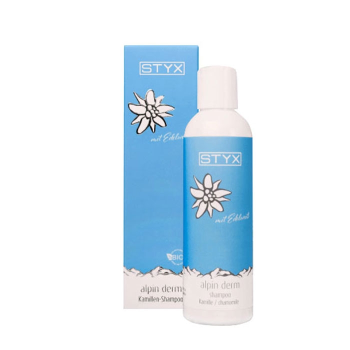 ШАМПОАН С ЛАЙКА И ЕДЕЛВАЙС АЛПИЙСКИ БИЛКИ 200 мл / STYX ALPIN DERM CAMOMILA AND LENTOPODIUM SHAMPOO