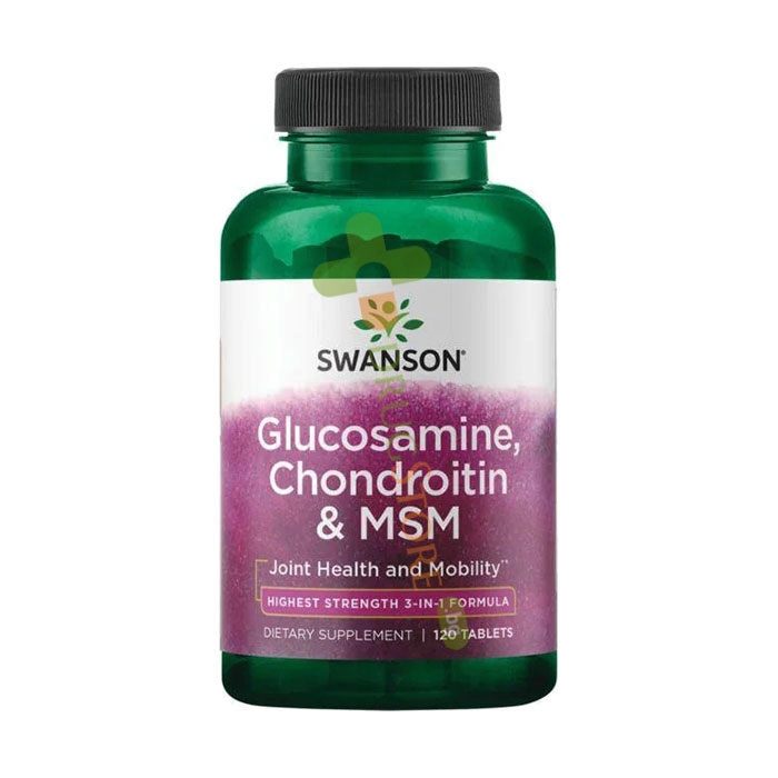 СУОНСЪН ГЛЮКОЗАМИН, ХОНДРОИТИН И МСМ ФОРМУЛА 3 В 1 таблетки 120 броя / SWANSON GLUCOSAMINE, CHONDROITIN &amp; MSM - HIGHEST STRENGTH 3 IN 1 FORMULA