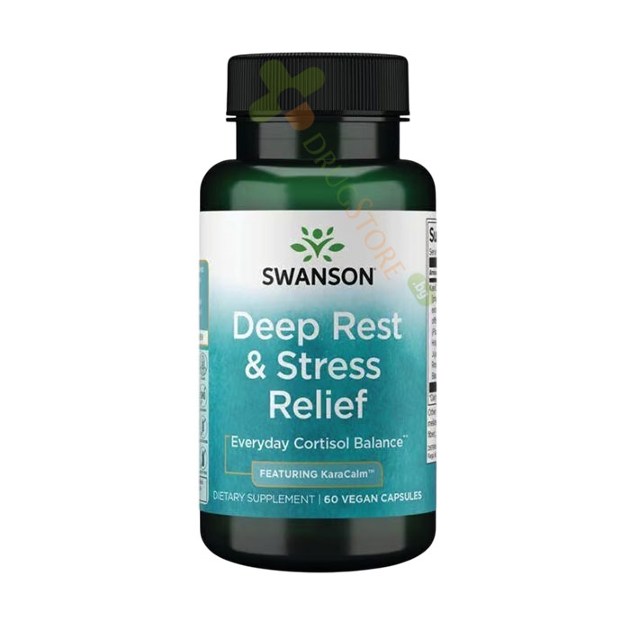 СУОНСЪН КОМПЛЕКС ЗА ОБЛЕКЧАВАНЕ НА СТРЕСА С KARACALM капсули 60 броя / SWANSON DEEP REST AND STRESS RELIEF