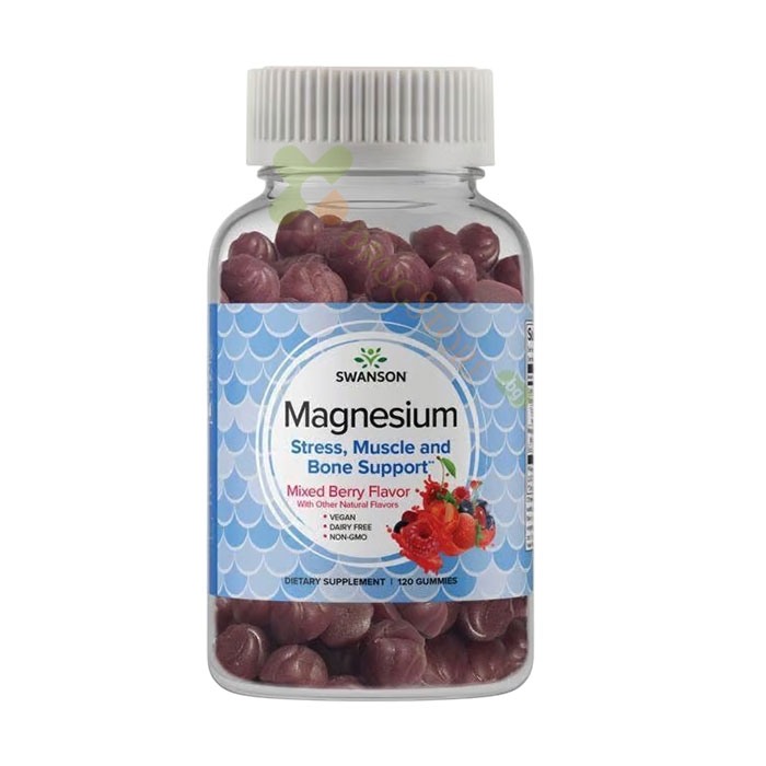 СУОНСЪН МАГНЕЗИЙ - МИКС ОТ ГОРСКИ ПЛОДОВЕ дъвчащи таблетки 120 броя / SWANSON MAGNESIUM - MIXED BERRY gummies