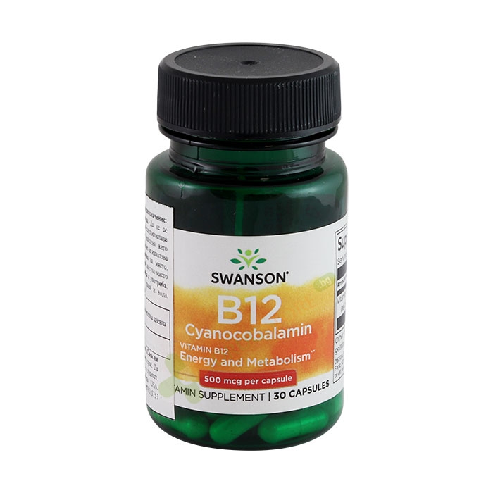 СУОНСЪН ВИТАМИН B12 капсули 500 мкг 30 броя / SWANSON VITAMIN B 12