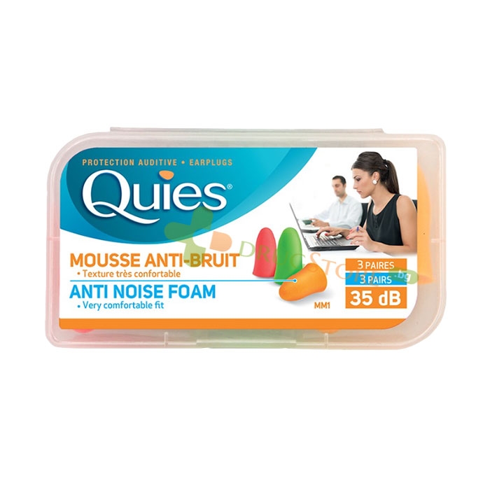 ТАПИ ЗА УШИ QUIES ОТ ПОЛИУРЕТАНОВА ПЯНА - ЕДНОКРАТНИ 3 чифта / QUIES ANTI-NOISE-FOAM EARPLUGS