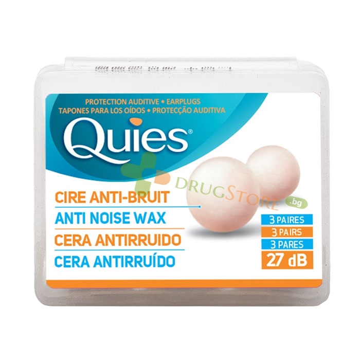 ТАПИ ЗА УШИ QUIES ВОСЪЧНИ КРЪГЛИ - ЕДНОКРАТНИ 3 чифта / QUIES WAX EAR PLUGS