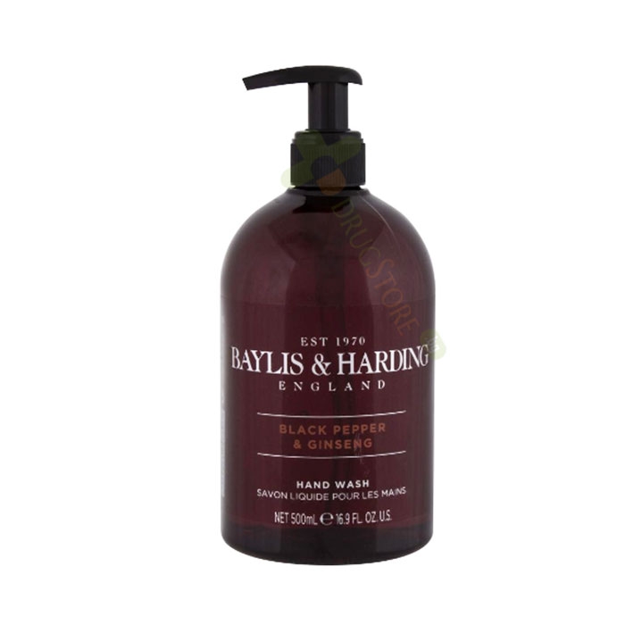 ТЕЧЕН САПУН С ЧЕРЕН ПИПЕР И ЖЕН ШЕН 500 мл / BAYLIS &amp; HARDING HAND WASH BLACK PEPPER &amp; GINSENG