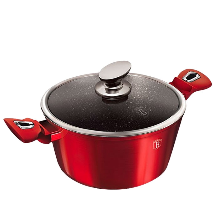 ТЕНДЖЕРА С КАПАК 28 СМ BERLINGER HAUS BH1258N / TELESTAR BERLINGER HAUS BURGUNDY CASSEROLE BH1258N
