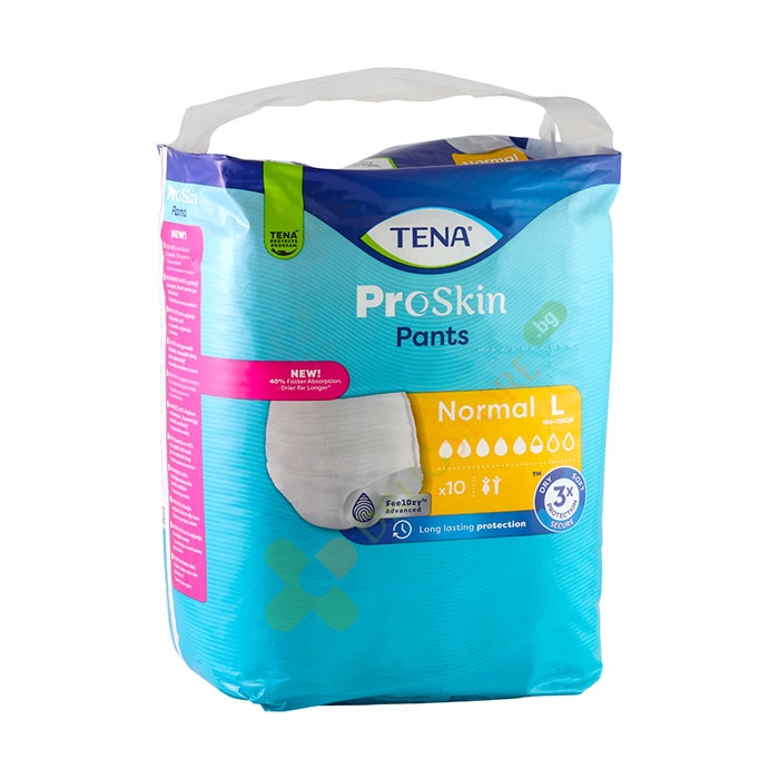 ЕДНОКРАТНО БЕЛЬО ЗА ВЪЗРАСТНИ ТИП ГАЩИ PROSKIN NORMAL размер L 10 броя / TENA PROSKIN PANTS NORMAL SIZE L