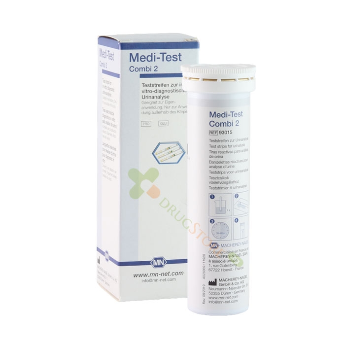 ТЕСТ ЛЕНТИ ЗА УРИНА МЕДИ-ТЕСТ COMBI 2 ГЛЮКОЗА И ПРОТЕИН 50 броя / MACHEREY NAGEL MEDI-TEST COMBI 2 GLUCOSE AND PROTEIN