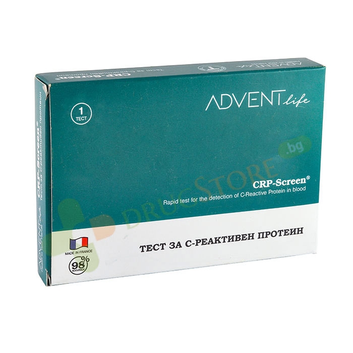 ТЕСТ ЗА C-РЕАКТИВЕН ПРОТЕИН (CRP) 1 брой / ADVENT LIFE RAPID TEST FOR THE DETECTION OF C-REACTIVE PROTEIN IN BLOOD