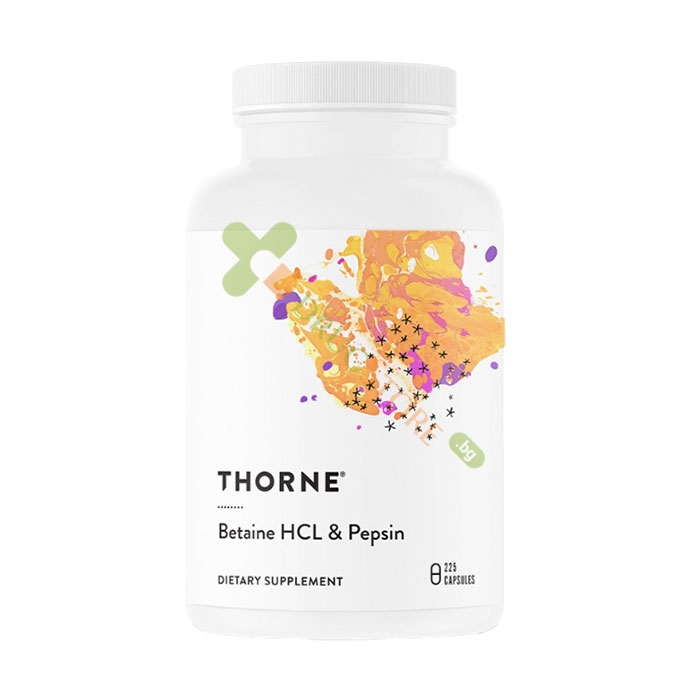ТОРН БЕТАИН ХИДРОХЛОРИД + ПЕПСИН капсули 225 броя / THORNE BETAINE HCL + PEPSIN