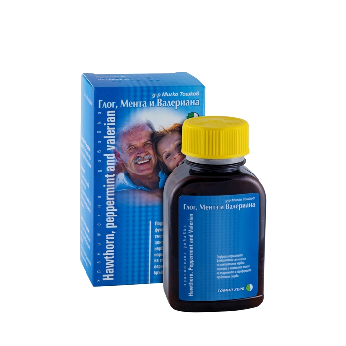 МЕНТА ГЛОГ ВАЛЕРИАНА таблетки 120 броя ТОШКОВ / HAWTHORN PEPPERMINT AND VALERIAN