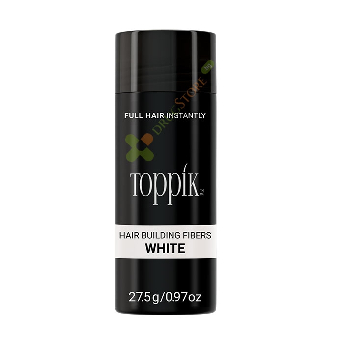 ТОППИК ФИБРИ ЗА КОСА БЯЛО 27.5 г / TOPPIK HAIR BUILDING FIBERS WHITE