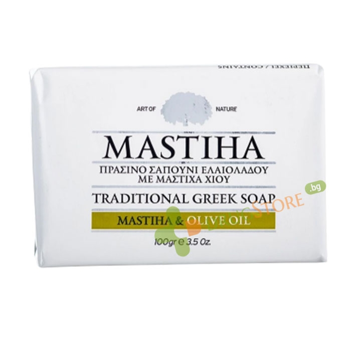 ТРАДИЦИОНЕН ГРЪЦКИ САПУН С МАСТИХА И ЗЕХТИН 100 г / MASTIHA TRADICIONAL GREEK SOAP MASTIHA &amp; OLIVE OIL