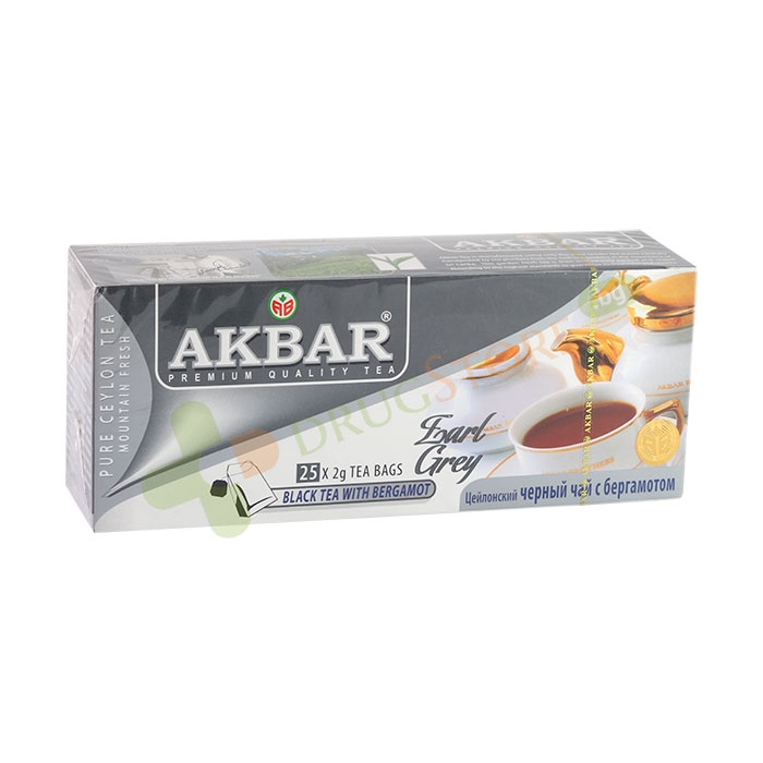 ЦЕЙЛОНСКИ ЧЕРЕН ЧАЙ АКБАР ЪРЛ ГРЕЙ С ВКУС НА БЕРГАМОТ филтър 25 броя / AKBAR CEYLON TEA EARL GREY BLACK WITH TASTE BERGAMOT TEA