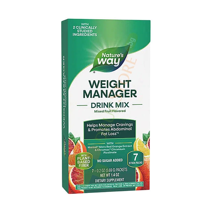УЕЙТ МЕНИДЖЪР ДРИНК МИКС С ПЛОДОВ ВКУС саше 7 броя / NATURE&#039;S WAY WEIGHT MANAGER DRINK MIX WITH FRUITY FLAVOR sachets
