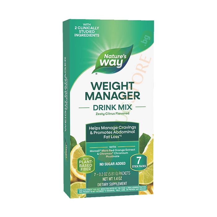 УЕЙТ МЕНИДЖЪР ДРИНК МИКС С ВКУС НА ЦИТРУСОВИ ПЛОДОВЕ саше 7 броя / NATURE&#039;S WAY WEIGHT MANAGER DRINK MIX WITH A TASTE OF CITRUS FRUITS sachets
