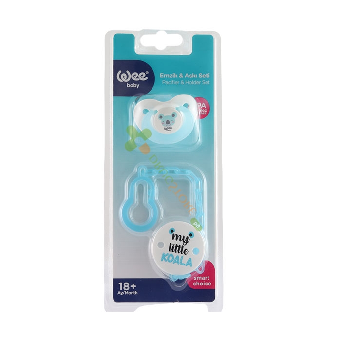 УИ БЕЙБИ ЗАЛЪГАЛКА + ВЕРИЖКА №3 18+ месеца 373 / WEE BABY PACIFIER &amp; HOLDER SET 18 m+