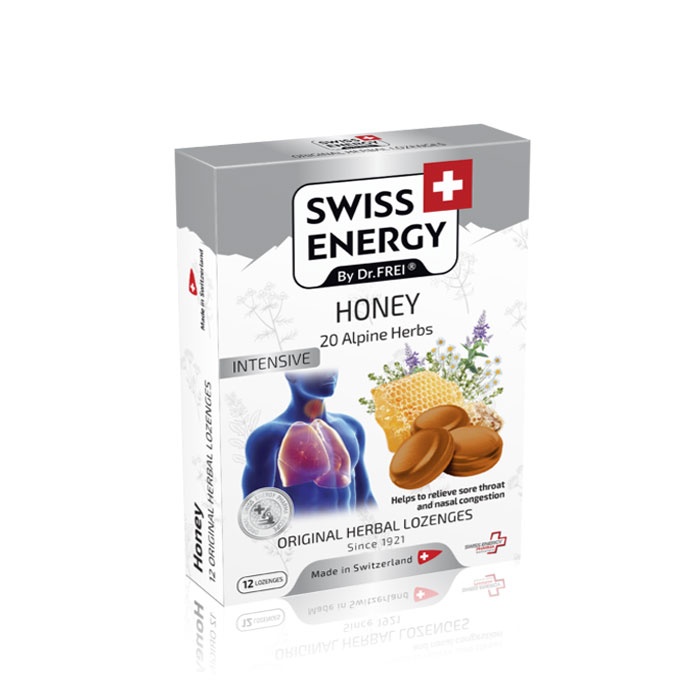 СУИС ЕНЕРДЖИ ПАСТИЛИ С 20 БИЛКИ И МЕД 12 броя / SWISS ENERGY HONEY &amp; 20 ALPINE HERBS LOZENGES