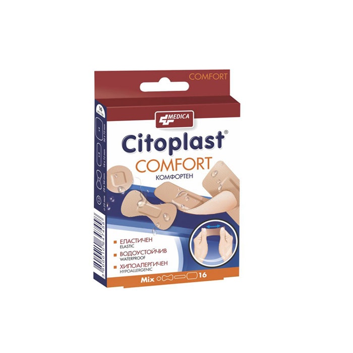 ЦИТОПЛАСТ КОМФОРТ ПЛАСТИР 4 размера 16 броя / CITOPLAST COMFORT