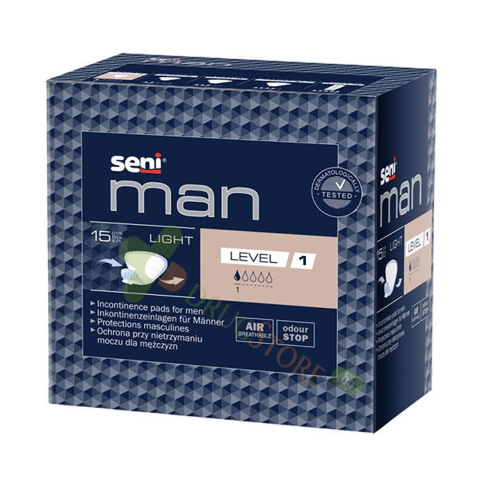 УРОЛОГИЧНИ ПОДЛОЖКИ ЗА МЪЖЕ СЕНИ ЛАЙТ 15 броя / SENI INCONTINENCE PADS FOR MEN SENI LIGHT