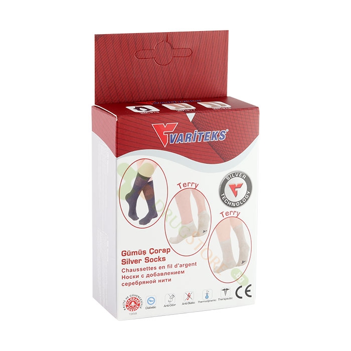 ЧОРАПИ СЪС СРЕБЪРНИ НИШКИ модел 975 / VARITEKS SOCKS WITH SILVER THREADS model 975