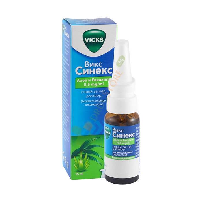 ВИКС СИНЕКС АЛОЕ И ЕВКАЛИПТ спрей за нос 15 мл / VICKS SINEX ALOE AND EUCALYPTUS nasal spray