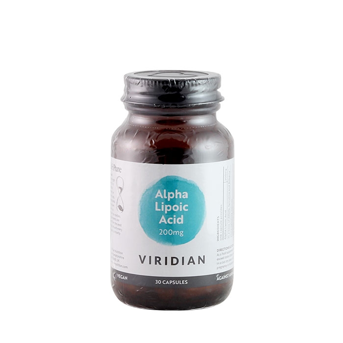 АЛФА ЛИПОЕВА КИСЕЛИНА капсули 200 мг 30 броя / VIRIDIAN ALPHA LIPOIC ACID