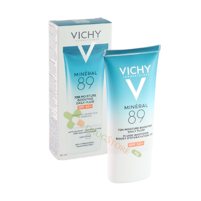 ВИШИ МИНЕРАЛ 89 ХИДРАТИРАЩ ФЛУИД ЗА ЛИЦЕ SPF50+ 50 мл / VICHY MINERAL 89 MOISTURE BOOSTING DAILY FACE FLUID SPF50+