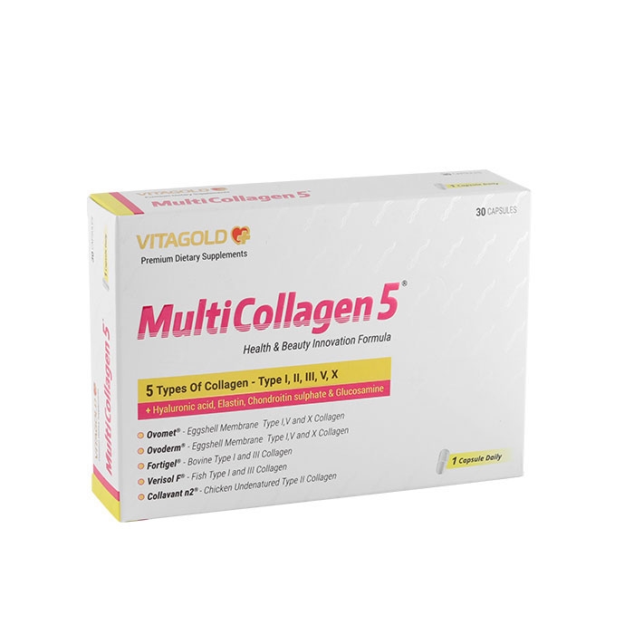 МУЛТИКОЛАГЕН 5 капсули 30 броя / VITAGOLD MULTICOLLAGEN 5