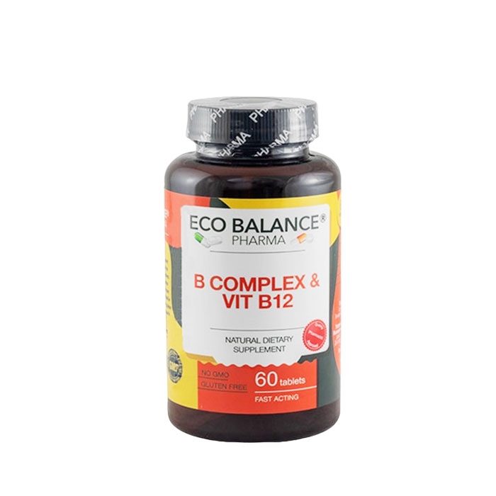ВИТАМИН B КОМПЛЕКС + ВИТАМИН B12 ЕКО БАЛАНС таблетки 30 броя / ECO BALANCE PHARMA VITAMIN B COMPLEX + VITAMIN B12