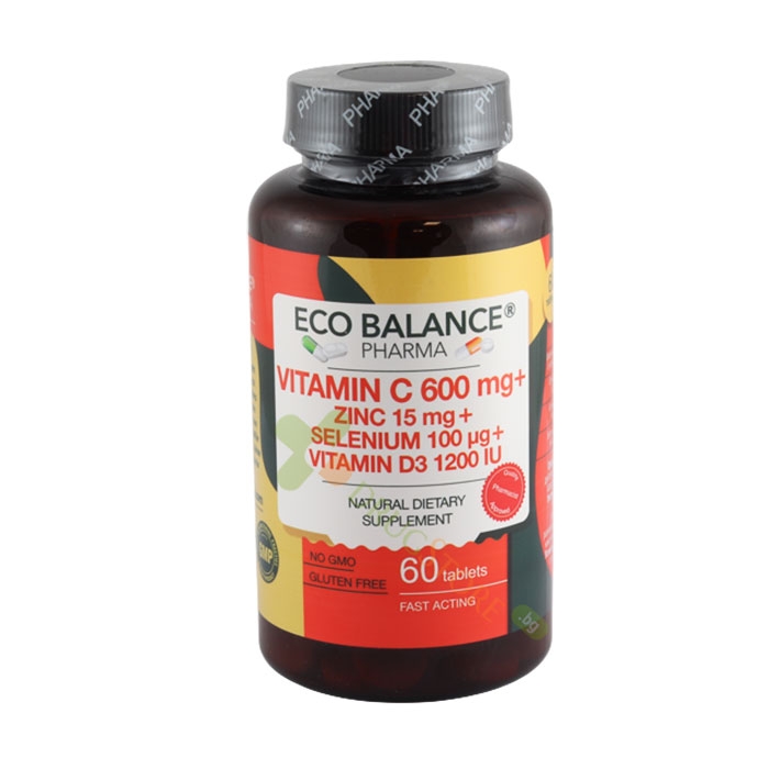 ВИТАМИН C + ЦИНК + СЕЛЕН + ВИТАМИН D3 таблетки 60 броя / ECO BALANCE VITANIN C + ZINC + SELENIUM + VITAMIN D3