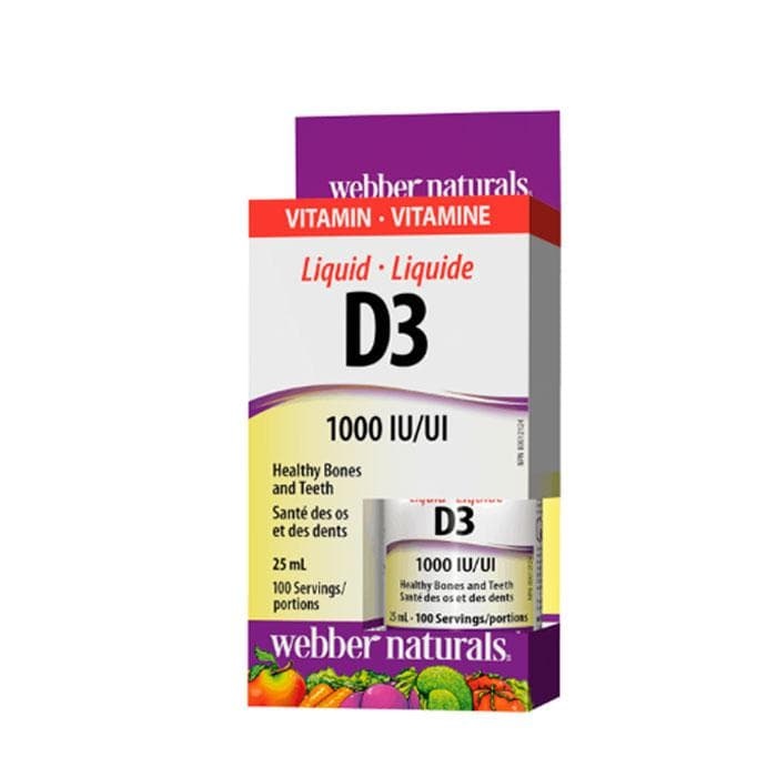 ВИТАМИН D3 течен 1000 IU 25 мл / WEBBER NATURALS VITAMIN D3 liquid 1000 IU 25 ml