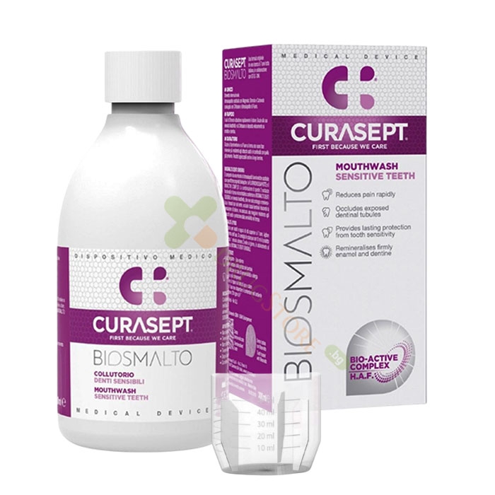 ВОДА ЗА УСТА BIOSMALTO ПРИ ЧУВСТВИТЕЛНИ ЗЪБИ 300 мл / CURASEPT MOUTHWASH SENSITIVE TEETHS