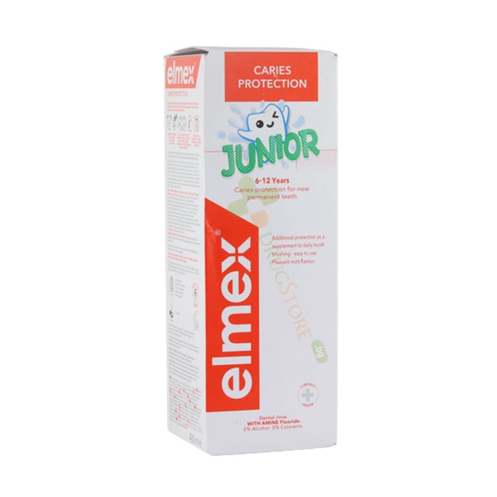ВОДА ЗА УСТА ЕЛМЕКС ДЖУНИЪР ПРОТИВ КАРИЕС 400 мл / COLGATE PALMOLIVE ELMEX JUNIOR CARIES PROTECTION