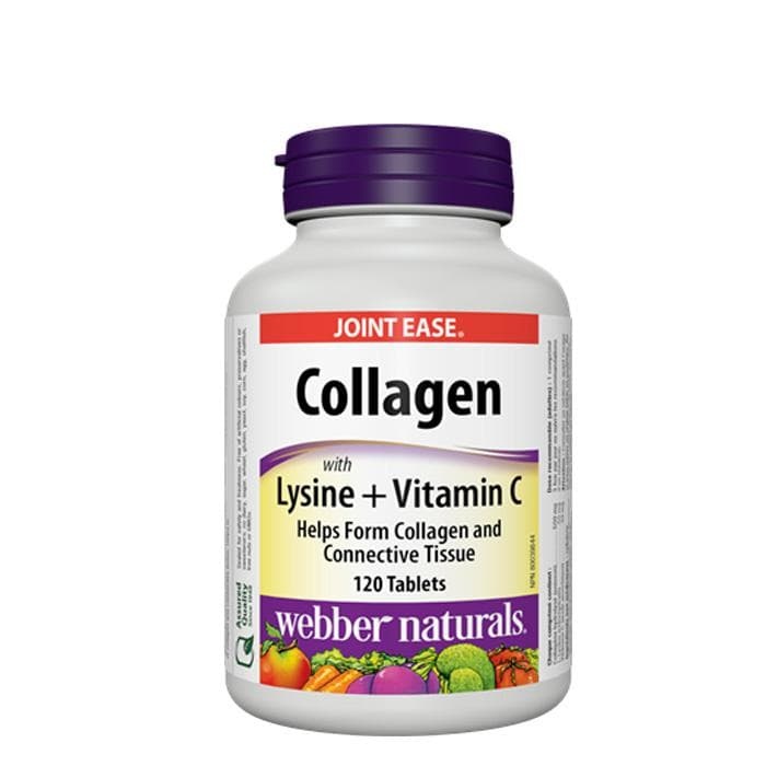 КОЛАГЕН + ЛИЗИН + ВИТАМИН C таблетки 120 броя / WEBBER NATURALS COLLAGEN WITH LYSINE AND VITAMIN C