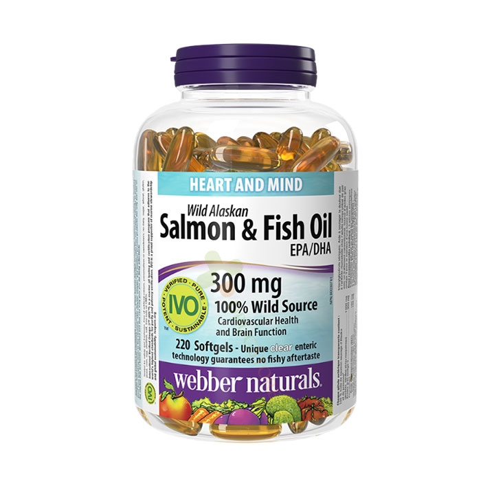 ДИВА СЬОМГА (МАСЛО) ОТ АЛЯСКА+РИБЕНО МАСЛО капсули 220 броя / WEBBER NATURALS WILD ALASKAN SALMON &amp; FISH OIL