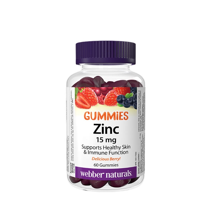 ЦИНК ГЛЮКОНАТ желирани таблетки 15 мг 60 броя / WEBBER NATURALS GUMMIES ZINC