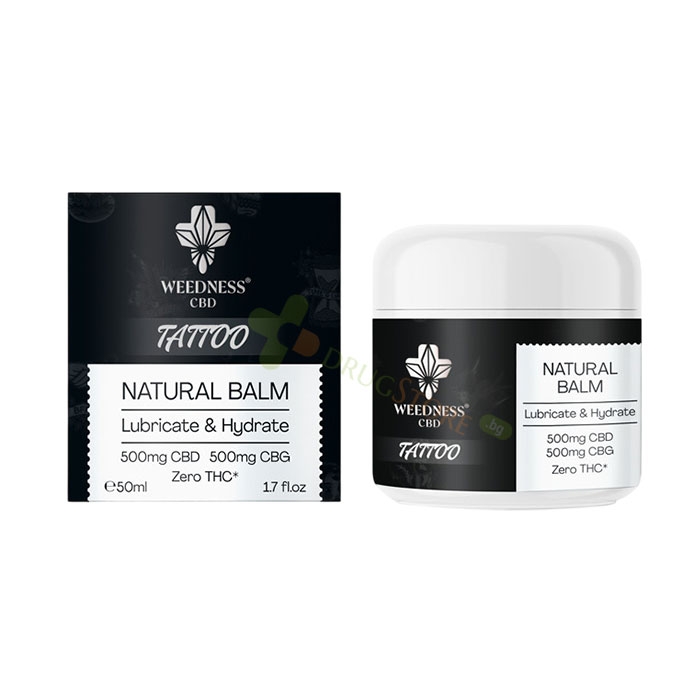 НАТУРАЛЕН БАЛСАМ ЗА ТАТУИРОВКИ С 500 мг CBD И 500 мг CBG 50 мл / WEEDNESS CBD TATTOO NATURAL BALM WITH 500 mg CBD AND 500 mg CBG