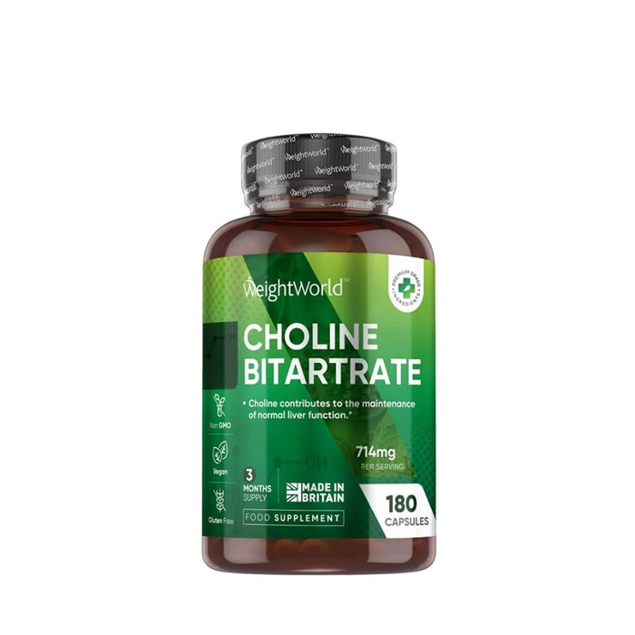 ХОЛИН БИТАРТРАТ капсули 180 броя / WEIGHT WORLD CHOLINE BITARTRATE