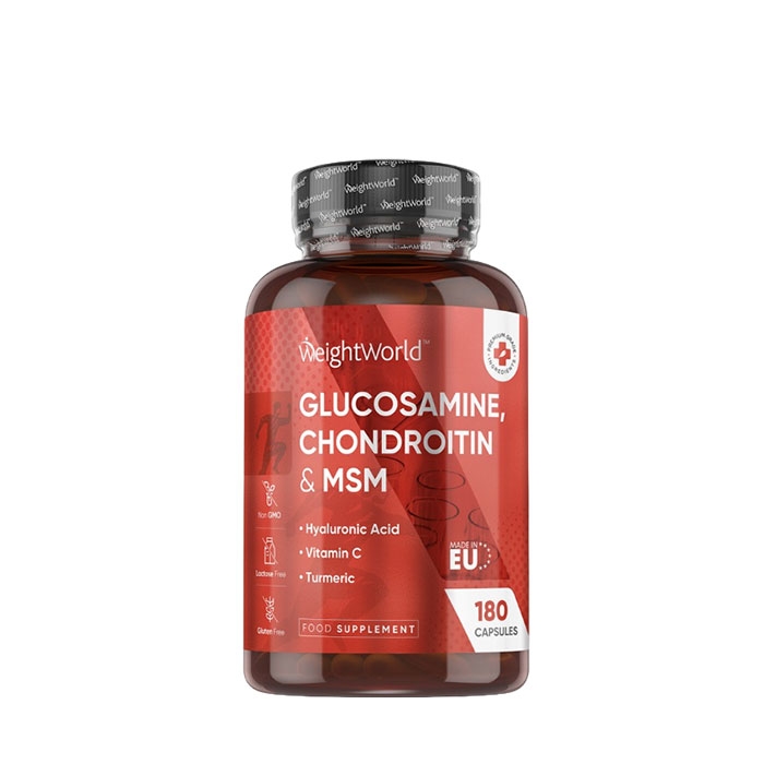 ГЛЮКОЗАМИН, ХОНДРОИТИН И МСМ капсули 180 броя / WEIGHT WORLD GLUCOSAMINE, CHONDOITIN AND MSM